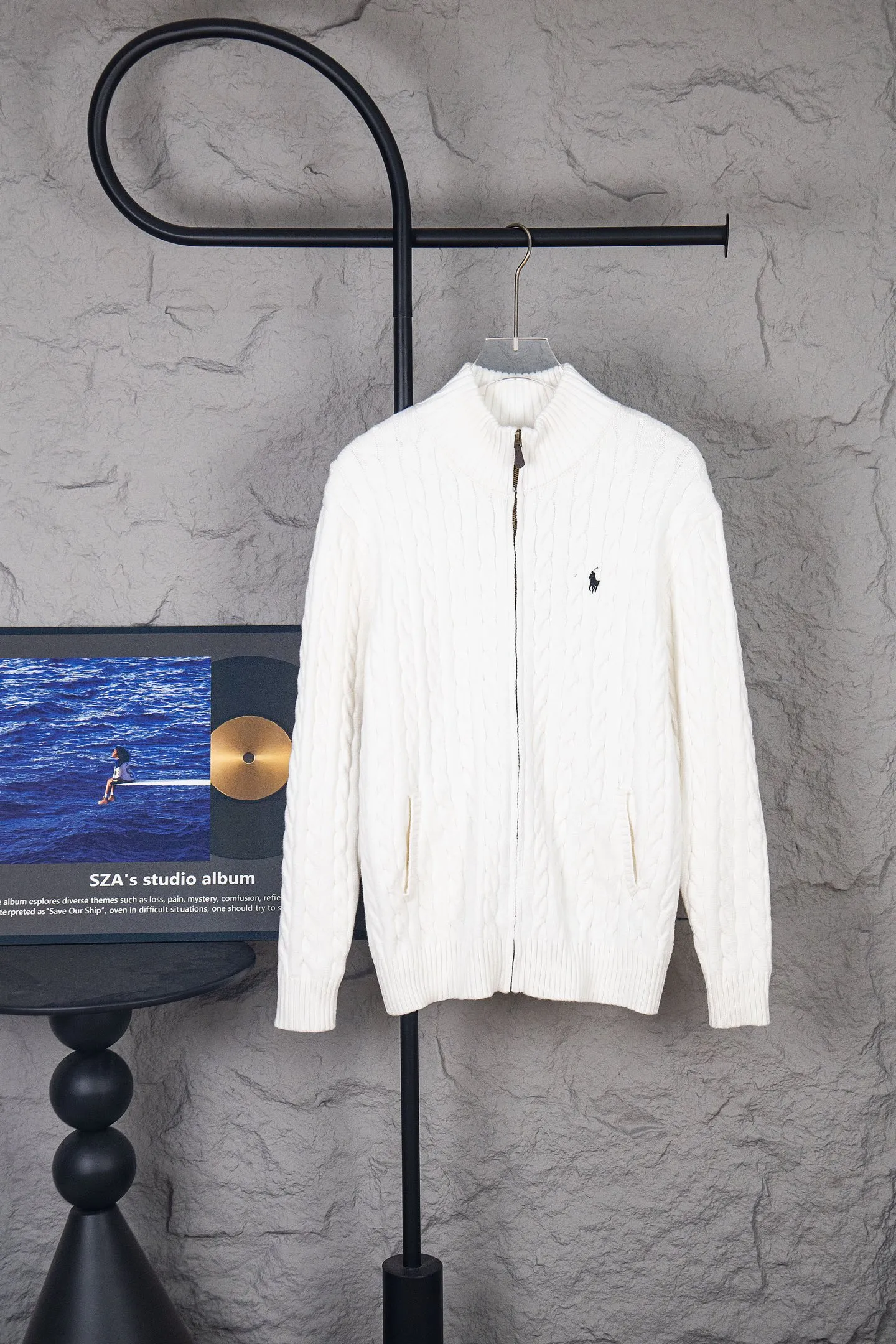 P260 2025SS Ralph Lauren classic war horse small label full-zip open top, the same style for men and women, this year's most popular half-zip series, made of 100% cotton material Color: Navy Blue White Gray Khaki Size: S M L XL
